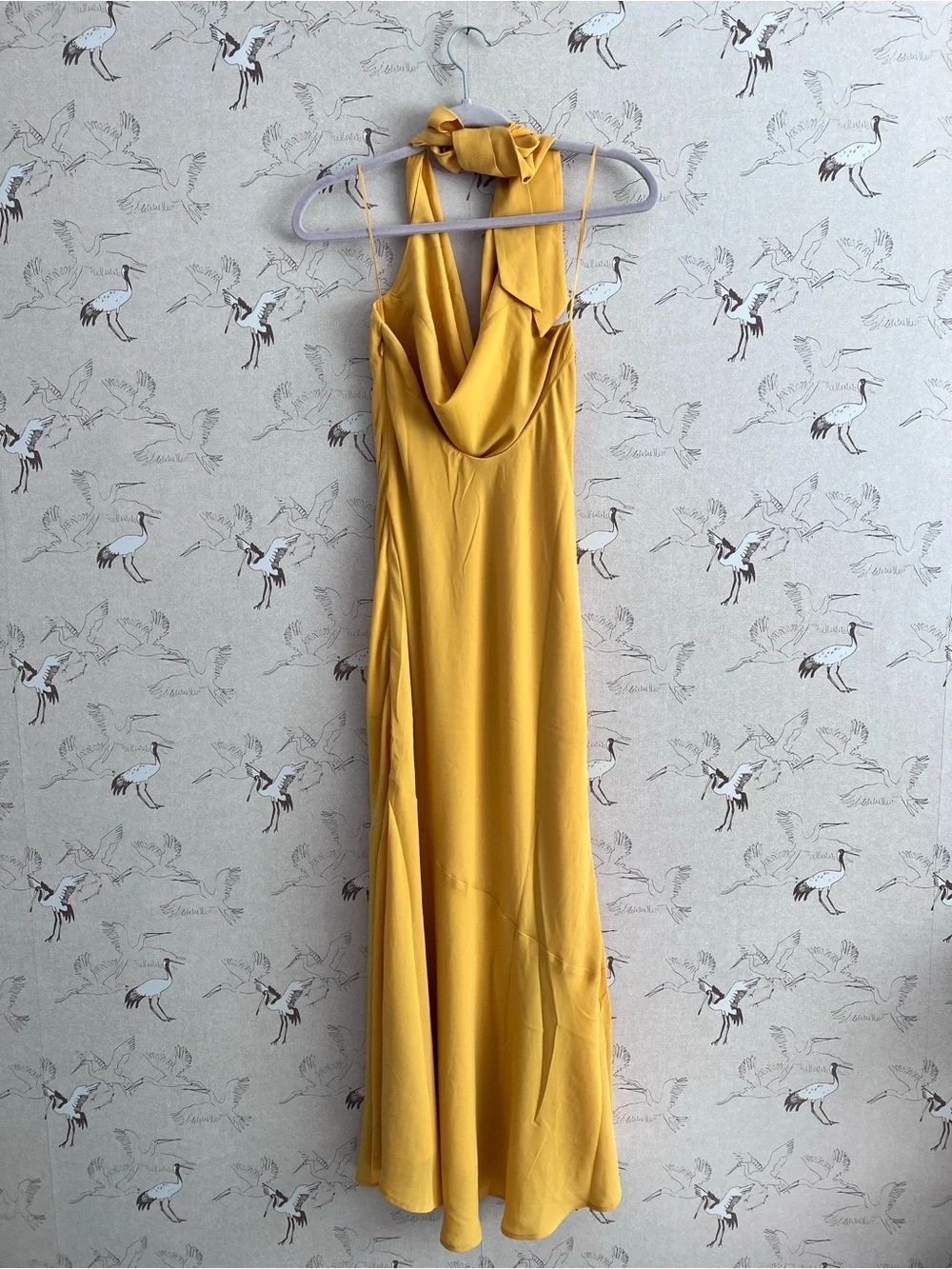 Abercrombie & fitch yellow halter maxi dress